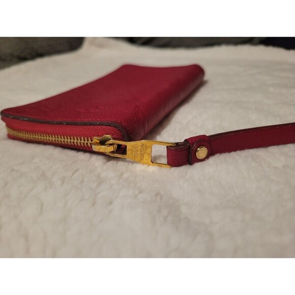 Authentic Louis Vuitton Monogram Implant Zippy Wallet Red - Picture 3 of 14